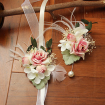 Mori bride bridesmaid wrist flower groom corsage flower Flower Flower wedding supplies wedding wedding travel photography photo bracelet