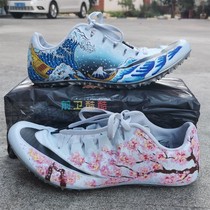 DIY custom basketball shoes hand-painted ukiyo-e Kanagawa surf cherry blossom graffiti nail shoes painted sneakers