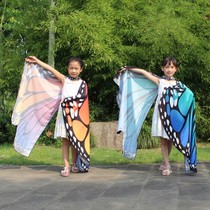 Dance polyester butterfly spinning butterfly shawl decoration Butterfly cloak European and American belly dance children butterfly wings