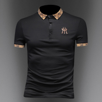 Summer dress big brand embroidered short sleeve polo shirt mens trend mercerized cotton slim lapel T shirt business and leisure Paul shirt