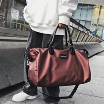 Wine red light portable travel bag female fashion out portable luggage waterproof Oxford cloth Sports Fitness Bag
