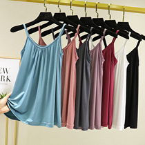 Summer thin Mordell suspender pajamas one-piece top ladies loose oversized inner V-neck sleeveless base top