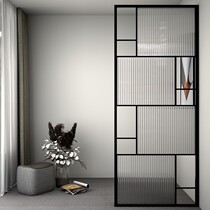 Netred light luxury Hong glass screen partition into the seating room of the seating room office iron art metal decoration wall
