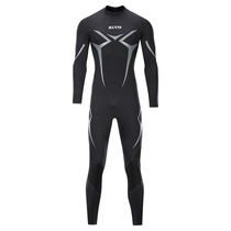 New large size quick-drying one-piece wetsuit men 3mm warm sunscreen surf suit long sleeve cold winter swimming swimsuit