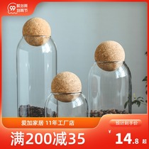 Aijia home coffee cans sealed cans coffee beans storage cans Cork glass bottles storage cans miscellaneous grains storage cans