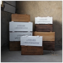 Solid wood large storage vintage decorative wooden box Japanese wooden white old storage covered display box