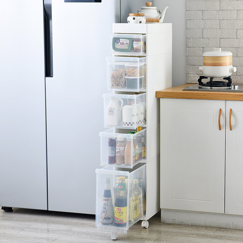 22cm wide-clamp cabinet drawer-type storage cabinet plastic gap cabinet locker toilet kitchen narrow side cabinet rack