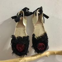 minutiae original (a solo show) spring and summer silent wind hand for a rose strap sandals Lace Fisherman Shoes ~