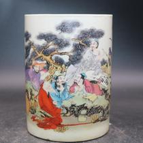 Special price Qinggan Tongzhi Baxian Pen Holder Office Supplies Jingdezhen Porcelain Play Antique Old Goods