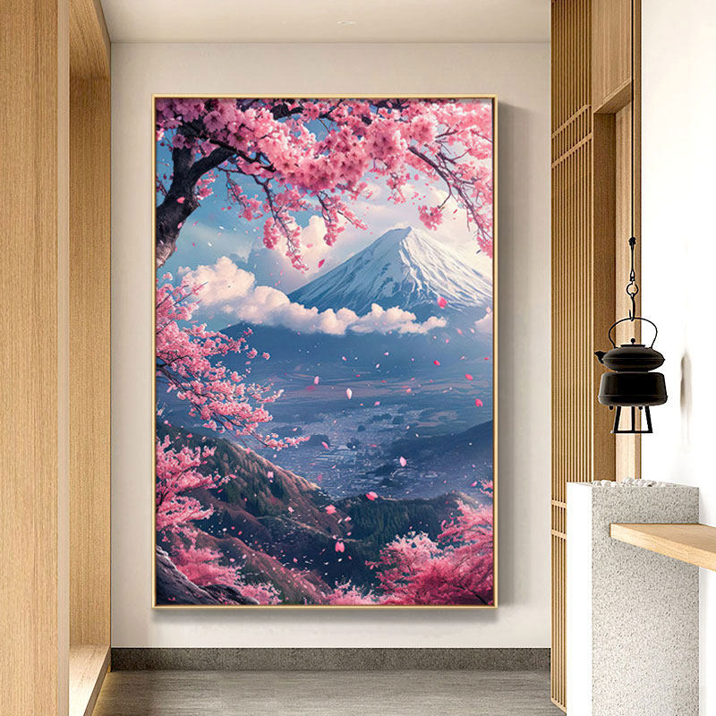富士山と桜 油彩画“冬天到了，春天还会远吗？” 56b31ddbce3d40ecb4baa69bbe1da6