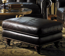 Leather shoe stool American living room sofa on foot seat European retro leather stool home soft stool fitting stool