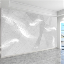 8D Nordic living room sofa wallpaper geometric background wall painting bedroom bedside wall wall with gray feather wall
