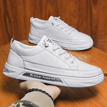 Trend Sports Board shoes mens Tide brand autumn and winter New thick-bottom Joker leather small white shoes Net Red Youth casual mens shoes