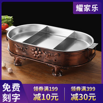 Net Red Seafood Big Platter Creative Round Stainless Steel Crayfish Plate Commercial Restaurant Seafood Dry Pot Platter