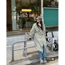 PPHOME integrates autumn ~ Korean wind ins autumn windbreaker loose classic versatile knee long lapel coat women