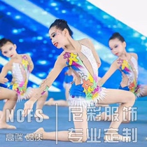 Childrens cheerleading performance clothing long-sleeved new girl cheerleading performance clothing dance clothing competition competition clothing