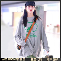 we11done 21SS power with letter loose long sleeve T-shirt welldone round neck sweater