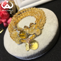  Natural Brazilian citrine bracelet womens multi-layer multi-circle three-circle money bag lucky lucky prosperous business fashion bracelet