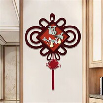 TV background wall hanging ornaments lucky Chinese knot living room pendant new Chinese decorative painting jade carving painting porch hanging painting