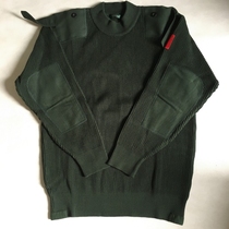 Thickened blended round neck casual cardigan cashmere sweater pine branch green middle collar warm wool cadre wool thread