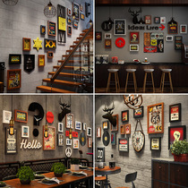 Retro decoration photo wall wall decoration barbecue restaurant creative personality pendant coffee restaurant bar wall decoration