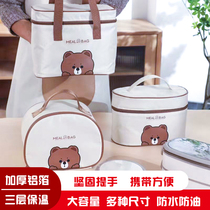 Cartoon lunch box bag handbag large-capacity insulation meal bag cute office worker primary school students with rice lunch bag