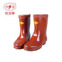 Shuangan brand high voltage 25kv insulated boots Rubber electrician boots wear-resistant non-slip mid-tube boots factory direct sales