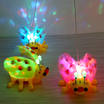 Electric pull rope seven star ladybug tremble sound beetle glowing music Baby electric toy night market stall