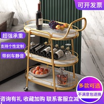 Hand-pushed food truck Commercial dining hall Mobile hotel household wheels ultra-silent net red hot pot shop trolley food truck