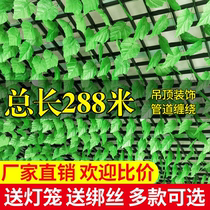 Simulated grape leaf green vine vine plant leaf pipe ceiling decoration Flower Vine fake flower plastic green leaf winding