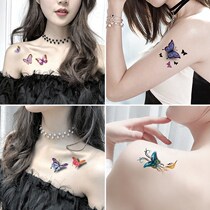 Net red tattoo stickers female paper flower waterproof stickers Tattoo lasting simulation non-reflective neck clavicle 3D three-dimensional sexy