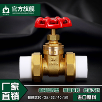 4 points 6 points 20PPR copper gate valve PPR valve double-head live copper ball stop valve PPR water pipe fittings