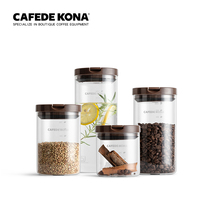 CAFEDE KONA coffee bean can sealed food snacks coffee powder can moisture-proof lead-free glass bottle jar