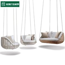 ins outdoor Net Red swing rattan hanging hanging chair hanging basket balcony indoor homestay Birds Nest lazy rattan chair hammock