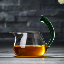 Glass Road cup tea set household kung fu tea set accessories filter thickened heat-resistant single Tea Sea tea separation device