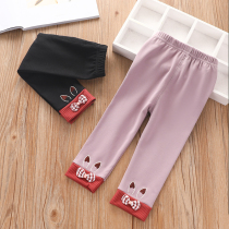 Child Clothing Girl Pants Autumn Style New Pure Cotton Outwear Long Pants Little Baby Foreign Air Cartoon Underpants Baby Spring Pants