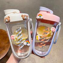 Fitness shake cup with scale protein powder mixing cup Simple mens and womens sports plastic water cup Portable milkshake cup