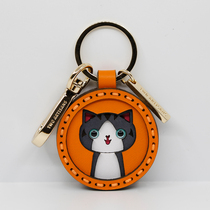 Mercedes-Benz BMW Audi Porsche Volkswagen Cadillac Mazda Cowhide handmade car keychain kitten