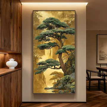 中国名絵／金絵／迎客松￼ 宋代迎客松玄关画-宋代迎客松玄关画促销价格、宋代迎客松玄关画品牌- 淘宝