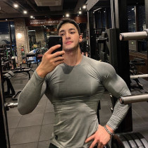 Muscle Captain Fitness Tide Brand Long Sleeve Tight Men Brothers Basketball Running Training Quick Dry Sports T-shirt Clothes