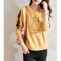 Foreign trade original single Italian womens clothing cut clearance export letter cartoon sweater womens color loose coat tide