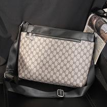 New Backpack Briefcase Mens Bag Letter Shoulder Bag Leather Lattice Style Fashion Tide Brand shoulder bag Women