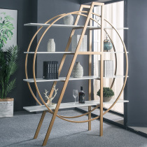 Office entrance partition bookcase Nordic living room Floor-to-ceiling shelf Hotel lobby Wrought iron decorative display rack