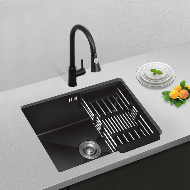 Black nano sink under the basin kitchen embedded sink mini 304 small single-slot stainless steel washbasin
