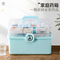Friendly medicine box Household large capacity family medicine storage box Medical box Emergency rescue box Large medical box