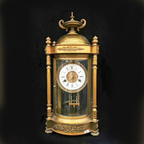 Clock European-style pure copper clock mechanical clock antique clock garden pavilion clock
