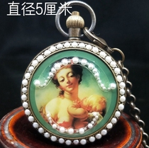 Vintage Clamshell Roman Pocket Watch Pendant pendant Pendant Vintage nostalgic Mechanical hanging watch Gift collectible Mother and child watch