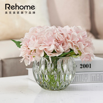 Meikemeijias Rehome simulation flower ornaments fragrance hydrangea bouquet living room interior decoration simple bottle