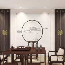 New Chinese ink and ink landscape bamboo and wood fiber protection wall panel TV background wall living-room sofa integrated wall panel decoration painting