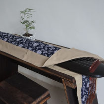 Guqin table flag cover cloth thick blue and white double blue cloth tablecloth dust piano cover non-slip gray cloth